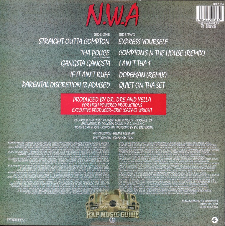 N.W.A - Straight Outta Compton : Record | Rap Music Guide